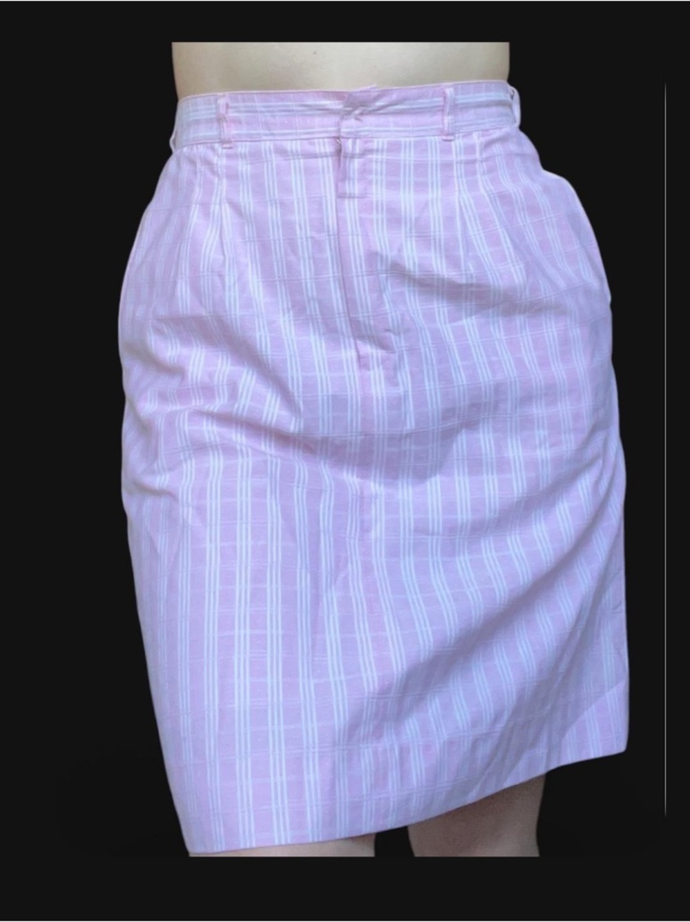 RARE vintage 1960’s/1970’s, light pink &white “Tail” Bermuda Railway/plaid skort
